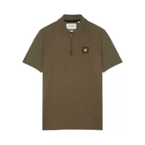 Image of Lyle and Scott Contrast Short Sleeve Polo Shirt Mens - Green