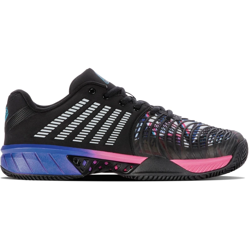 Image of K-Swiss Mens Express Light 3 Padel Lace Up Padel Trainers Blk/Blue/Pink male 8 (42)