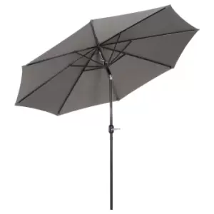 Image of Outsunny Patio Umbrella Outdoor Sunshade Canopy With Tilt And Crank Light - Grey