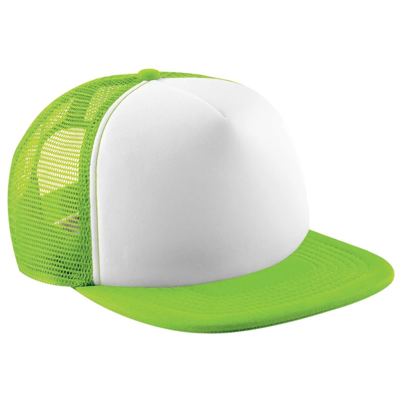 Image of Beechfield Vintage Snapback Mesh Trucker Cap in Light Green Light Green Unisex One Size