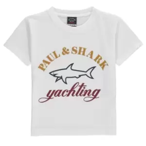 Image of Paul And Shark Logo Crew T-Shirt - White