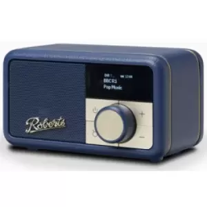 Image of Roberts Revival Petite DAB DAB+ FM RDS digital radio rechargeable batteries USB charge Midnight Blue
