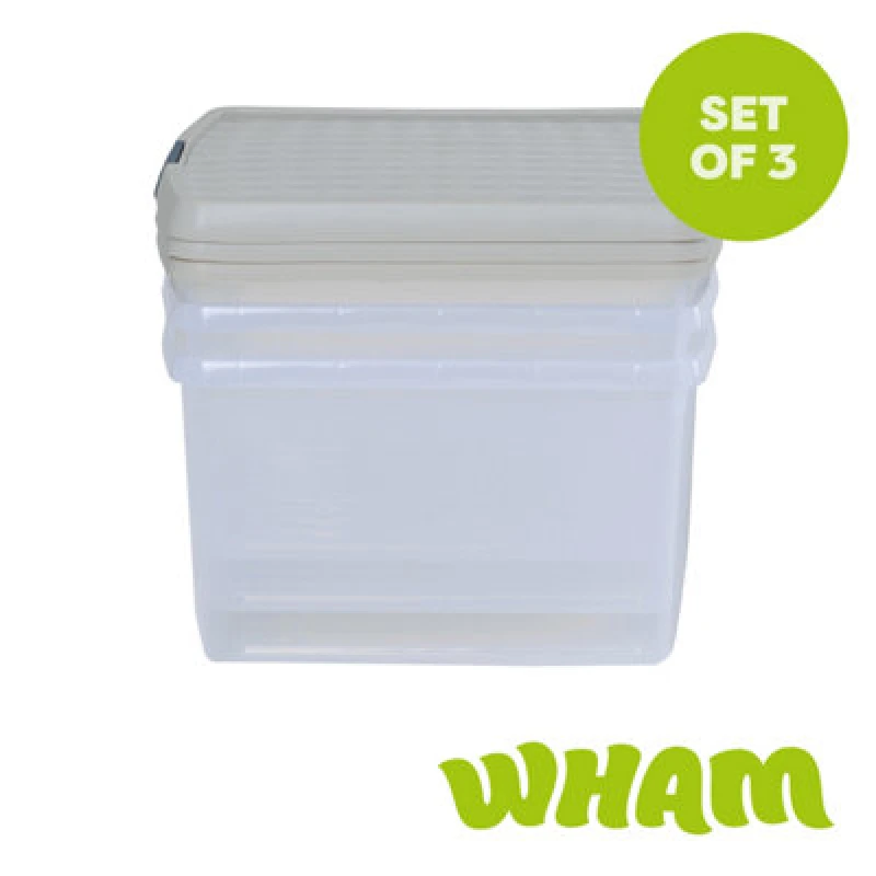 Image of Wham Clip 10.02 25.5L Square Box & Lid Clear/Stone/Slate Gray 19331/3
