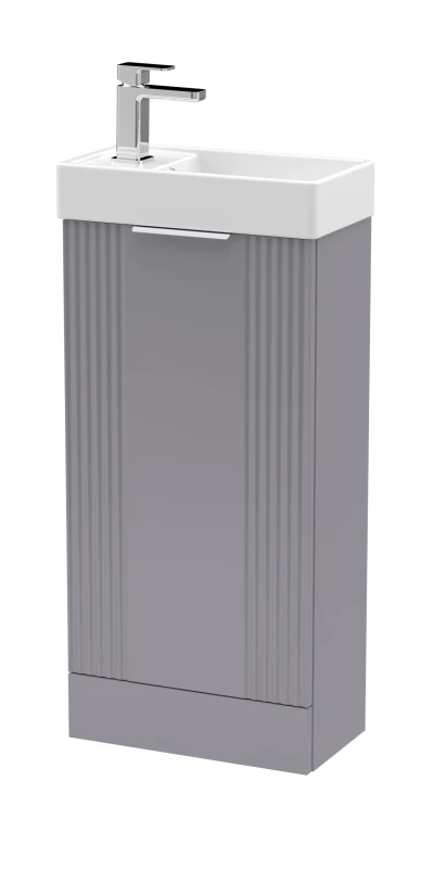 Image of Balterley Retro Floor Standing Bathroom Vanity Basin Unit - 400mm - Satin Grey Grey Unisex