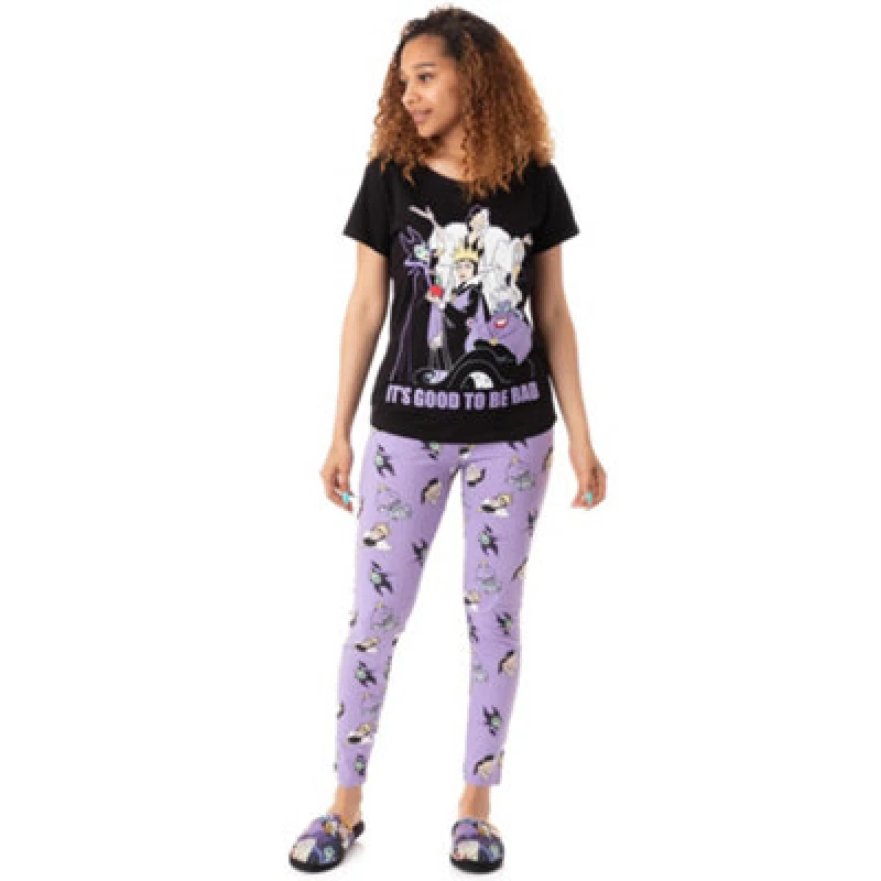 Image of Disney Short Sleeve Long Leg Pyjama Set Black