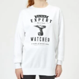 Image of Im not an Expert Womens Sweatshirt - White - 3XL