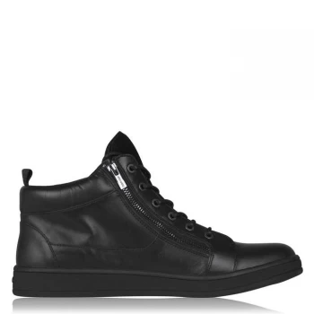 Image of Calvin Klein Nappa Leather High Tops - Black