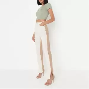 Image of Missguided Hem Wrath Jean Co Ord - Brown