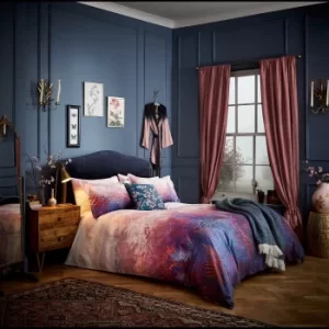 Image of Clarissa Kimono Print Plum 100% Cotton Duvet Cover Set Plum Purple