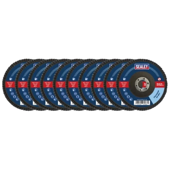 Image of Assorted Grit Flap Discs Zirconium 115mm 22mm Bore - Pack of 10