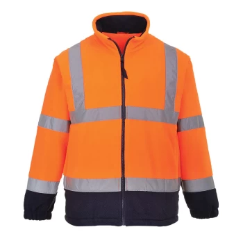 Image of Portwest 2 Tone Hi Vis Fleece Jacket Orange / Navy 4XL