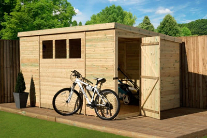 Image of Empire Sheds Empire 2500 Pent 8X8 Pressure Treated Tongue And Groove Wooden Garden Shed Door Right Side Panel (8' X 8' / 8ft X 8ft) (8X8)