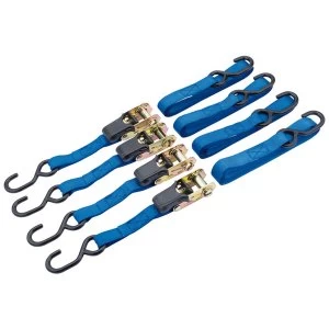 Image of Draper 250kg Ratcheting Tie Down Straps (5M x 25mm) (4 Piece)