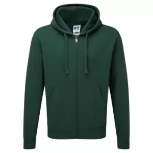 Image of Russell Mens Authentic Full Zip Hooded Sweatshirt / Hoodie (M) (Bottle Green)