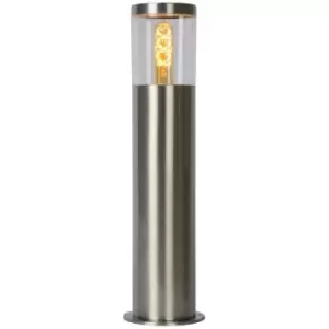 Image of Lucide FEDOR - Bollard Light Outdoor - 1xE27 - IP44 - Satin Chrome