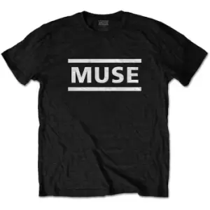 Image of Muse - White Logo Unisex XXX-Large T-Shirt - Black