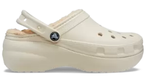 Image of Crocs Classic Platform Lined Clogs Women Bone 8