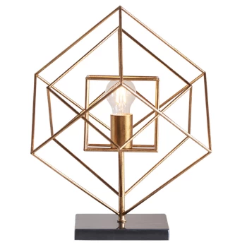 Image of Pescara Table Lamp Antique Gold Leaf & Black Marble