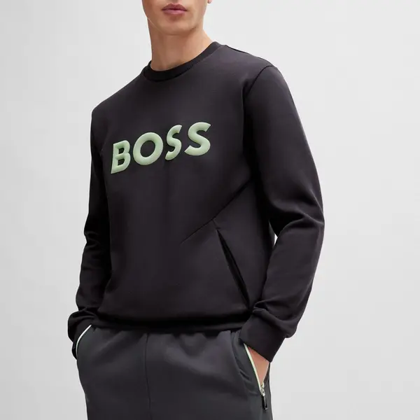 Image of BOSS Green Salbo 1 Cotton-Blend Sweatshirt - M Grey Hoodies and Sweatshirts male 50510350-016 M