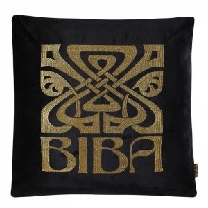 Image of Biba Logo Cushion - Logo Black