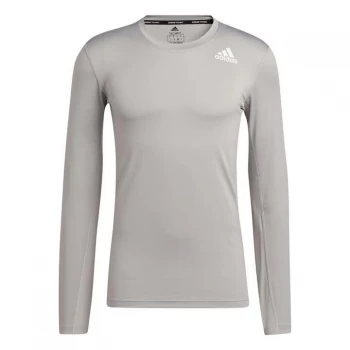 Image of adidas Techfit Compression Long-Sleeve Top Mens - Mgh Solid Grey