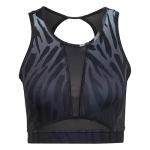 Image of adidas Training Light-Support Long-Line Tiger-Prin - Magic Grey / Black / Black