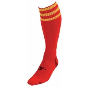 Image of PT 3 Stripe Pro Football Socks Boys Red/Yellow