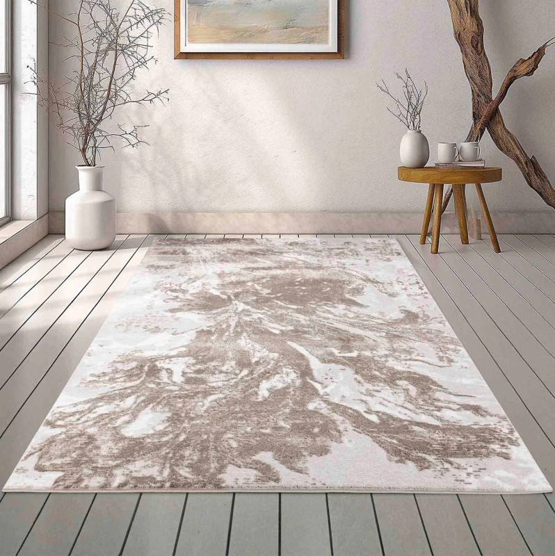 Image of Modern Abstract Water Flow Grunge Texture Area Rugs Stone 160X230 Cm
