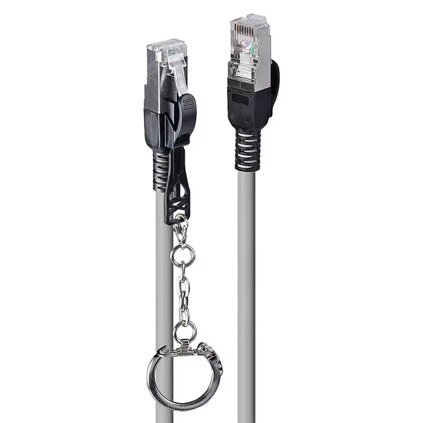 Image of Lindy 10m Cat.6A S/FTP Locking Network Cable, Grey