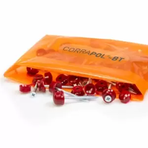Image of Corrapol-BT 60mm Screw Cap Fixings (Pack Of 10) - Red