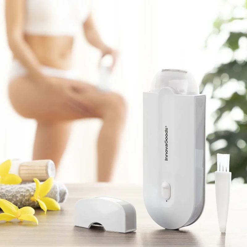 Image of Sublime Market Connect Rechargeable Mini Shaver - Innovagoods - LED Lighting - Dry Hair Removal - Cordless - Women white white