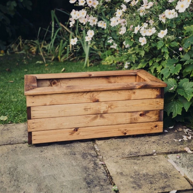 Image of Churnet Valley Garden Furniture Ltd Valley Trough Medium - Timber - Garden Planter - Fully Assembled in Brown Brown Unisex