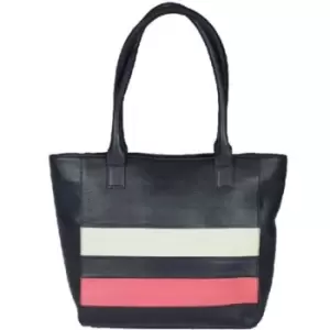 Image of Eastern Counties Leather Womens/Ladies Whitney Tote With Colour Panel (One Size) (Navy/Coral) - Navy/Coral