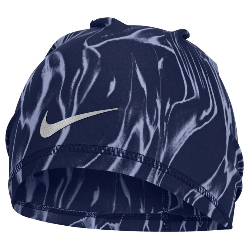 Image of Nike Mens U Peak Marble Dri-FIT Uncuffed Beanie in Blue Blue Male One Size
