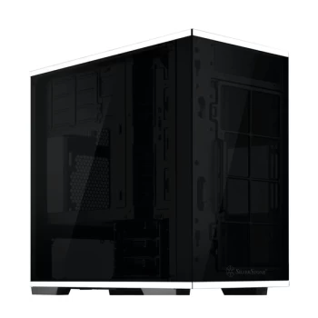 Image of Silverstone Lucid LD01B Micro-ATX Case - Stainless Steel & Tempered Glass