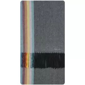 Image of Paul Smith 'Stripe' Trim Scarf Slate Grey