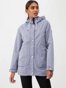 Image of Trespass Offshore Striped Waterproof Jacket - Navy