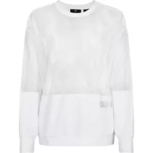 Image of Calvin Klein Performance Mesh Pullover Sweatshirt - White