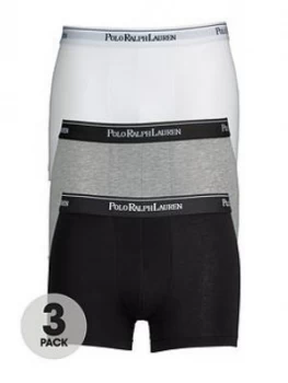 Image of Polo Ralph Lauren 3 Pack of Core Trunks - White/Heather/Black, White/Heather/Black, Size S, Men