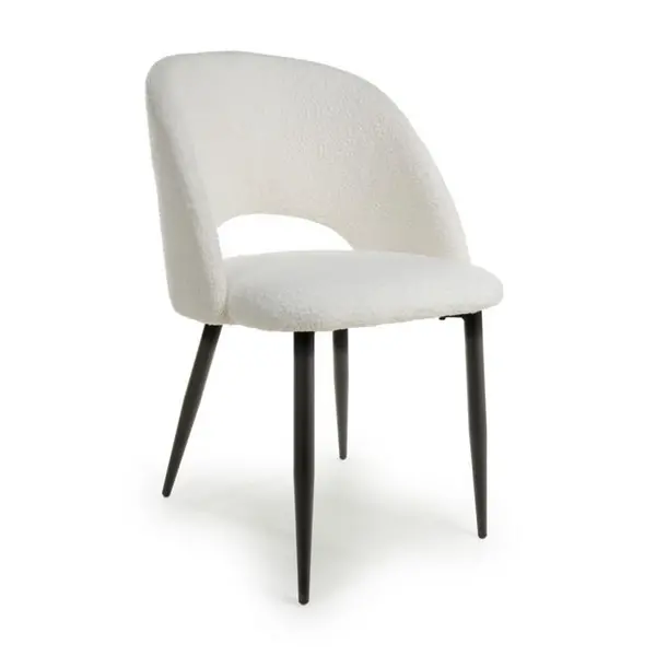 Image of Shankar Atlanta Boucle White Dining Chair - White One Size