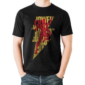 Image of Shazam Movie - Lightning Silhouette Mens Small T-Shirt - Black