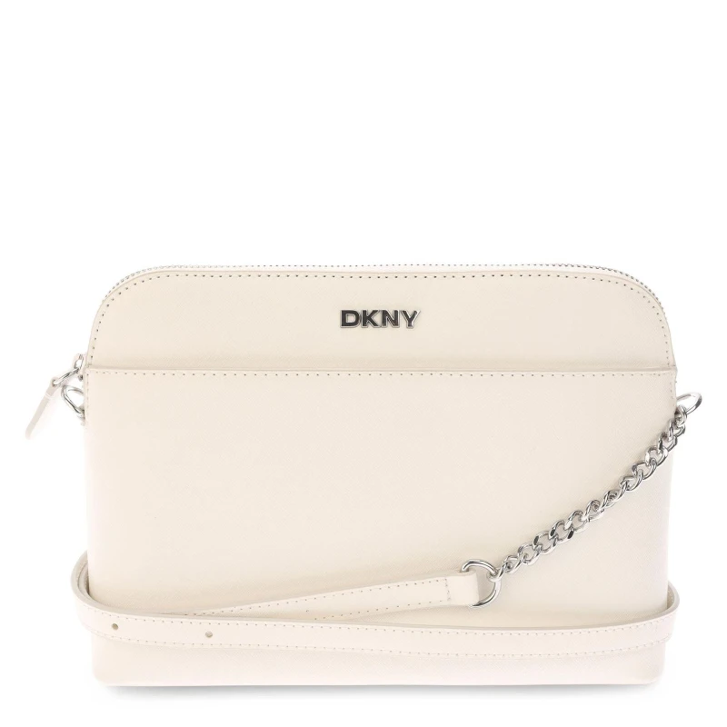 Image of DKNY Bridger Dome Top Zip Logo Shoulder Crossbody Bag White female One Size