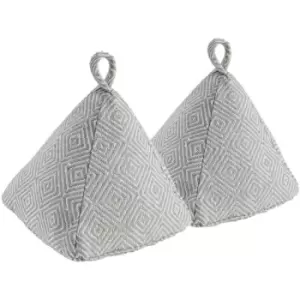 Image of Nicola Spring - Chevron Door Stops - 20cm - Grey - Pack of 2