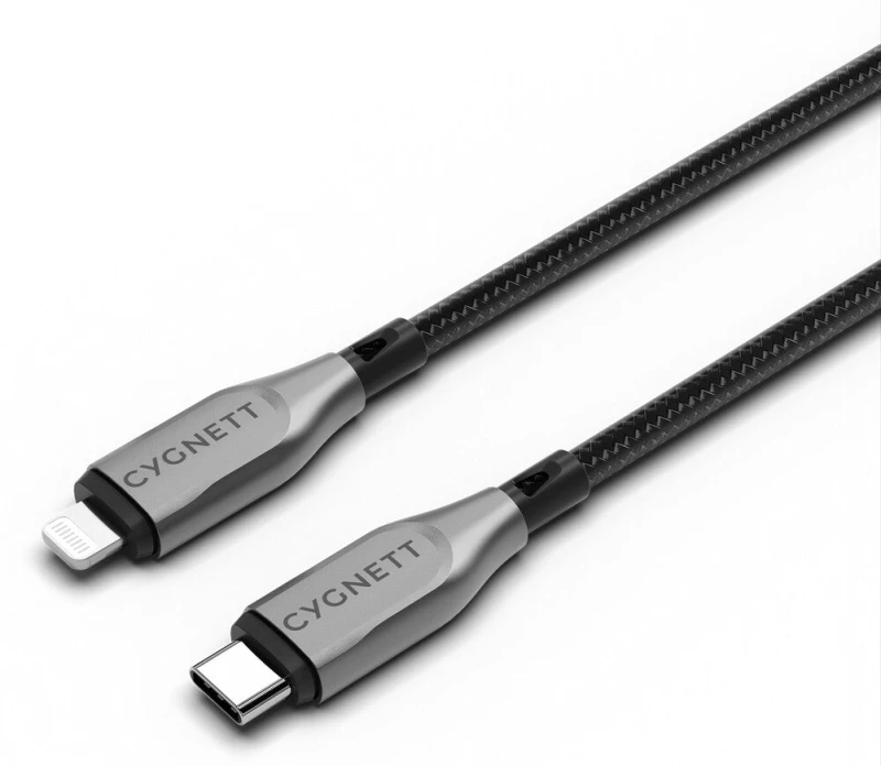 Image of Cygnett Armoured Lightning To USB-C Cable - 2m - Black