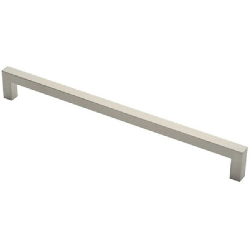 Image of Loops Square Mitred Door Pull Handle 469 x 19mm 450mm Fixing Centres Satin Steel Metallics unisex