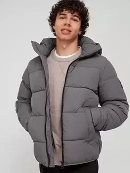 Image of Calvin Klein Crinkle Nylon Padded Jacket - Charcoal Grey