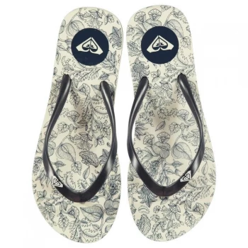 Image of Roxy Print Flip Flops Ladies - White