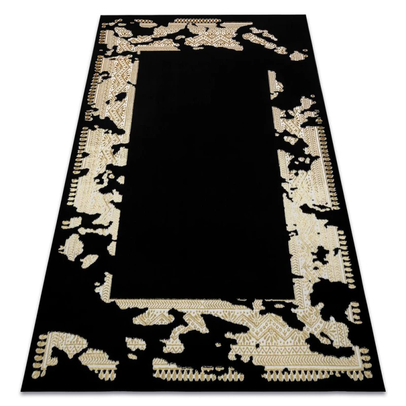 Image of RugsX Carpet Allure 1965 Frame - Structural, Stylish, Glamour Black / Gold 120X170 Cm