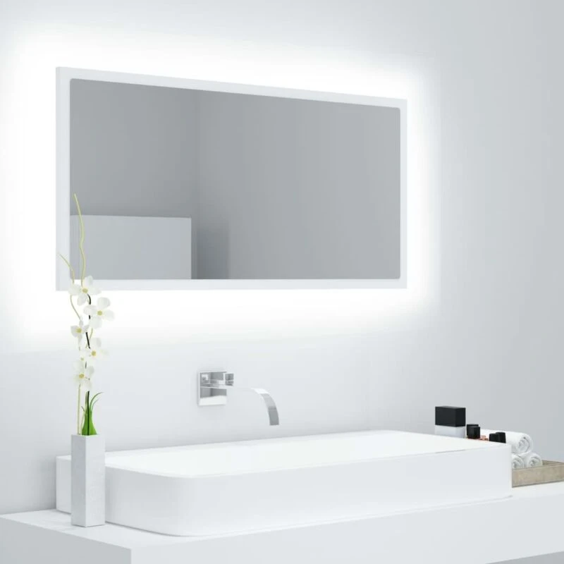 Image of VIDAXL LED Bathroom Mirror White 90x8.5x37cm Acrylic Vidaxl 8720286221174
