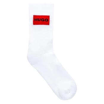 Image of Hugo 2 Pack Label Crew Socks - White